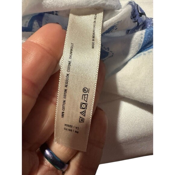 Anthropologie MERMAID Small Floral Sea Holly Tunic Top Stripes Beach Summer F10 - Picture 7 of 9